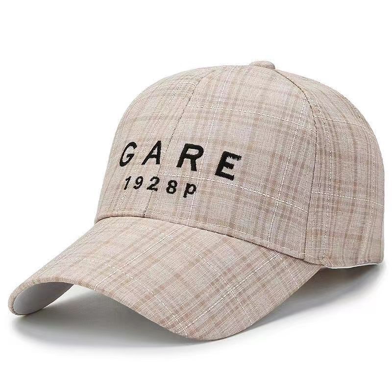Baseball Cap 2026 New Style Fashionable Checkered Letter Embroidery Summer Sun protection Hat for Women Sunshade Hat