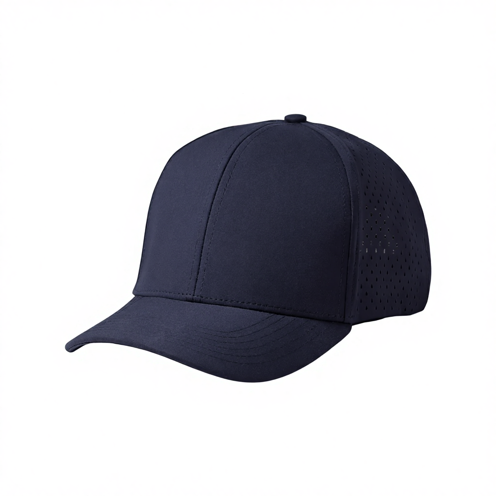 100% Polyester 6-Panel Baseball Cap - Waterproof & Laser-Cut Design