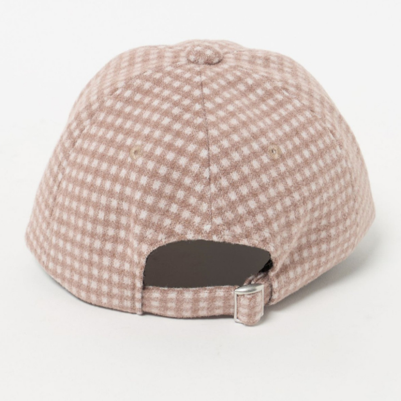 2025 New Arrival High-Quality Casual Simple Design Everyday Fit Comfortable Warm Plaid 6-Panel Wool Embroidered Baseball Cap