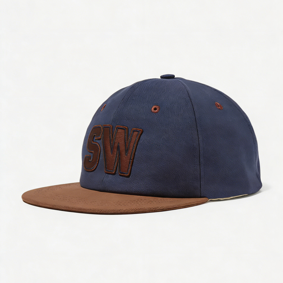 Custom Embroidery 3D Logo Embroidered Unisex Denim Performance Cap Two Tone Flat Brim Customize Your Own Design Snapback Hat