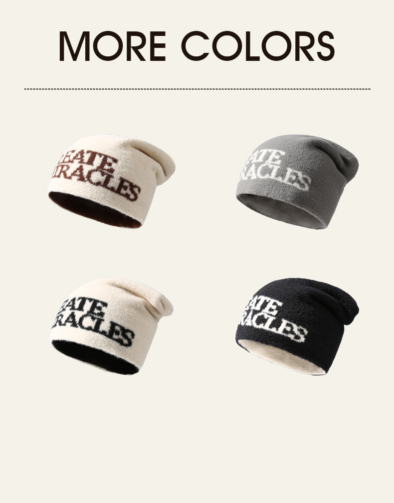 Winter and Autumn Knitted Hats Japanese-style Women's Hats Trendy for Keeping Warm and Providing Insulation