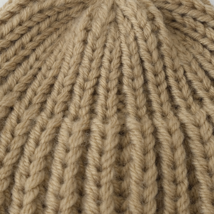 Wholesale Custom Wool Adult Beanie Hat Knitted Fitted Design with Leather Patch 3D Embroidery Technique