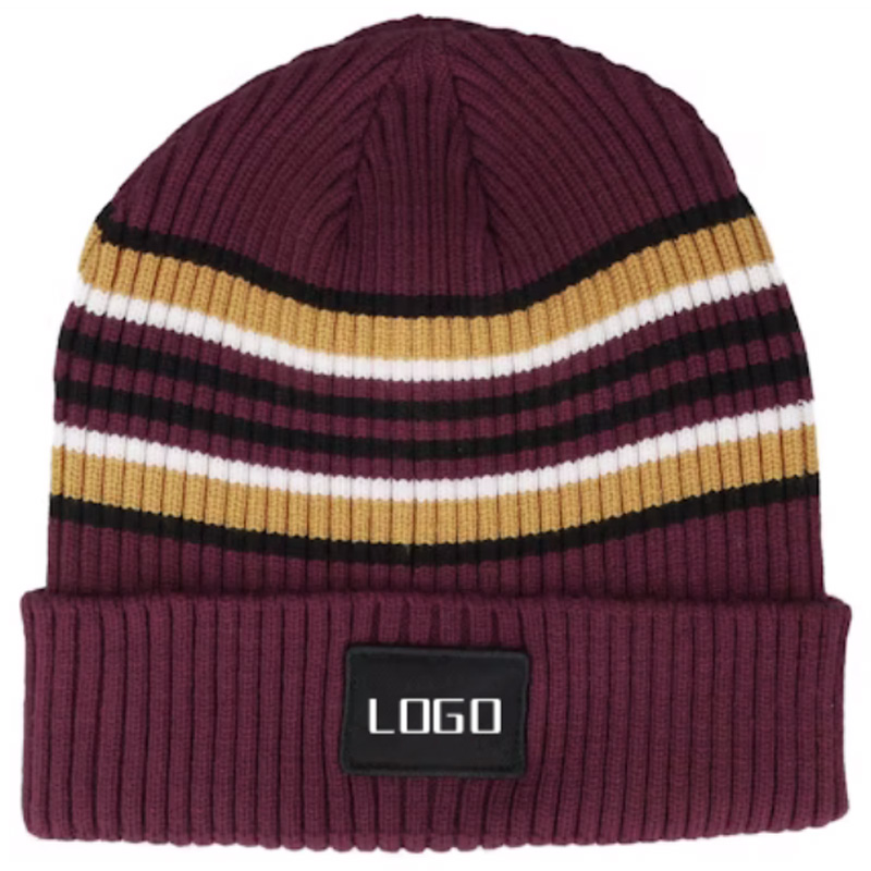 Fashionable Winter Unisex Beanies Soft Warm Stretchy Knit Custom Logo Lightweight Cuffs for Men Women Stylish Beach Accessory