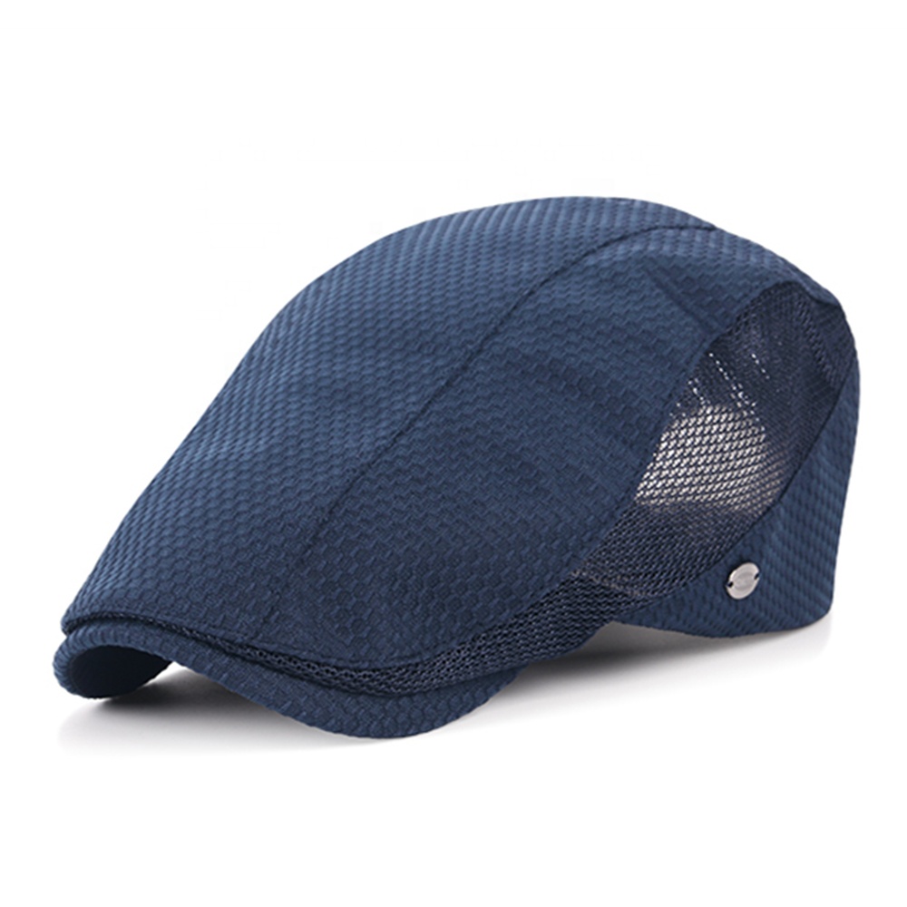Customized Logo Classical Fashion Comfortable Soft Polyester Mesh Newsboy Hat Ivy Cap