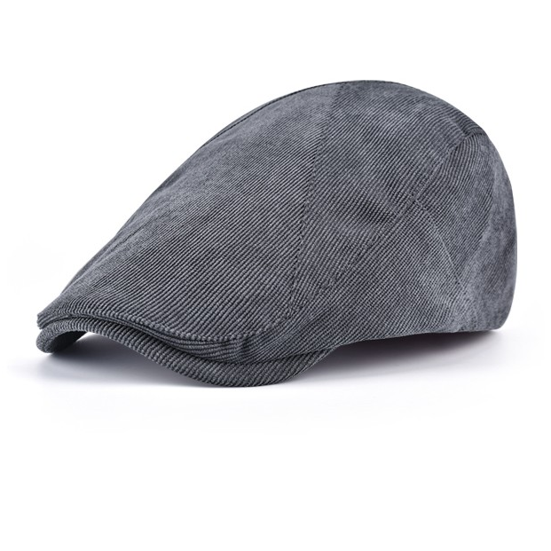 Custom Design British Corduroy Plain Ivy Cap Winter Snap Buckle Beret Cap