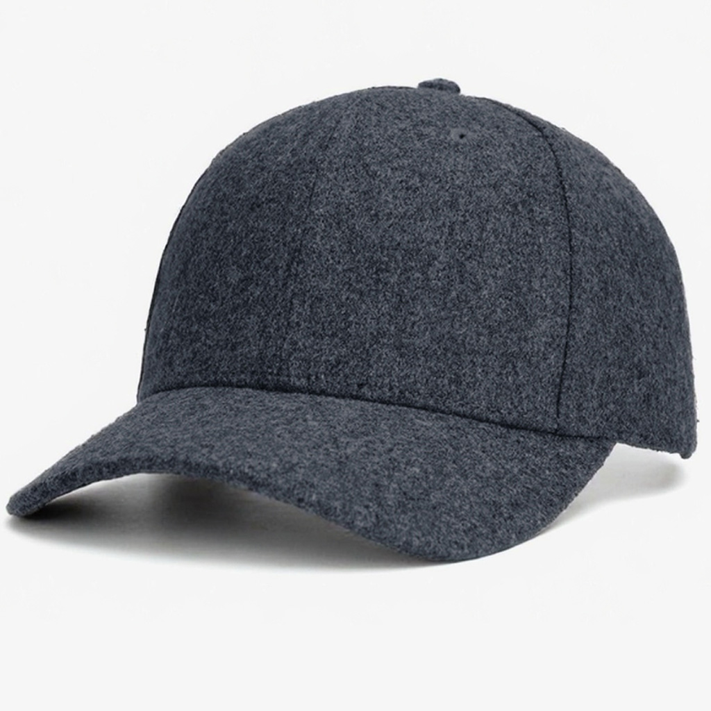 Wool 6-Panel Adjustable Baseball Cap-Sporty Casual Design for Men for Sports & Outdoor Activities