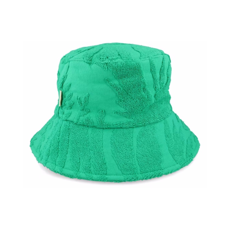 High Quality Terry Hat Green Bucket Hats Wholesale Custom Logo Large Hiking Hats With String for Child