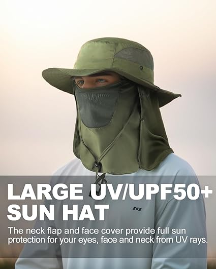 Custom Denim Bucket Hat Detachable Mask Neck Face Cover Flap Boonie Cap Breathable Fishing Hat Printed Character for Summer