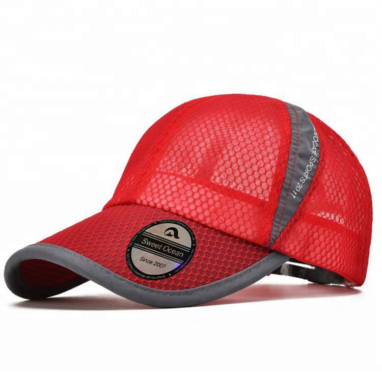 Custom High Quality Dry Fit Running Cap 6 Panel Oxford Polyester Mesh Waterproof Breathable Flat Stylish Sporty Design Letter