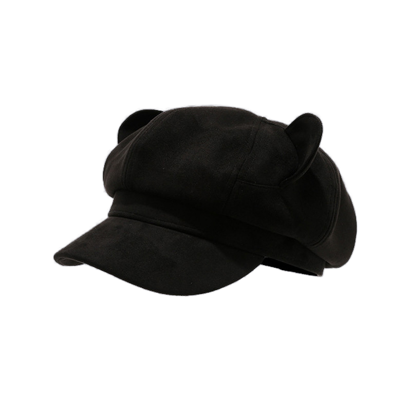 2025 New Design - Cute Little Bear Ears Suede Nap Octagonal Hat - Women's Fall/Winter Beret