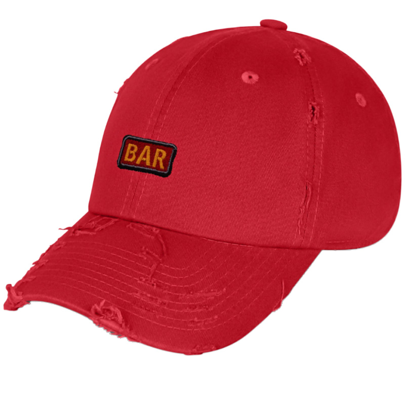 Vintage Washed Distressed Red Dad Cap Embroidery High Quality Cotton Adjustable Dad Hat for Unisex Fashion Outdoor Sports Cap