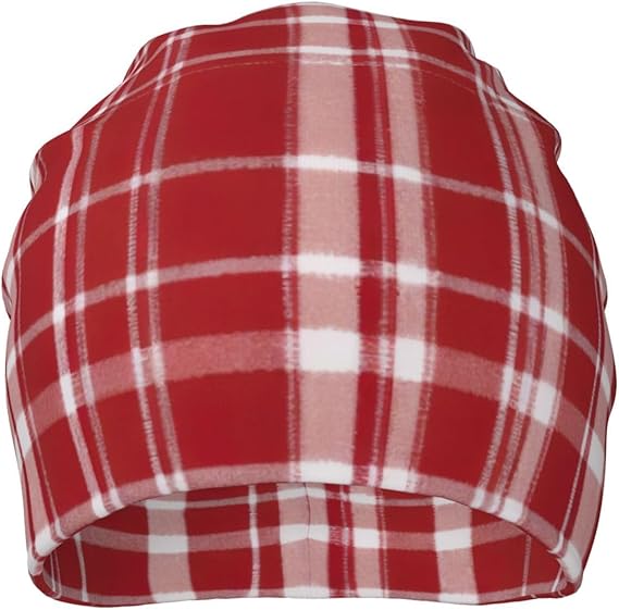 Plaid Red and Black Print Summer Fashion Beanie Men Women Unisex Knit Hat Hipster Hat
