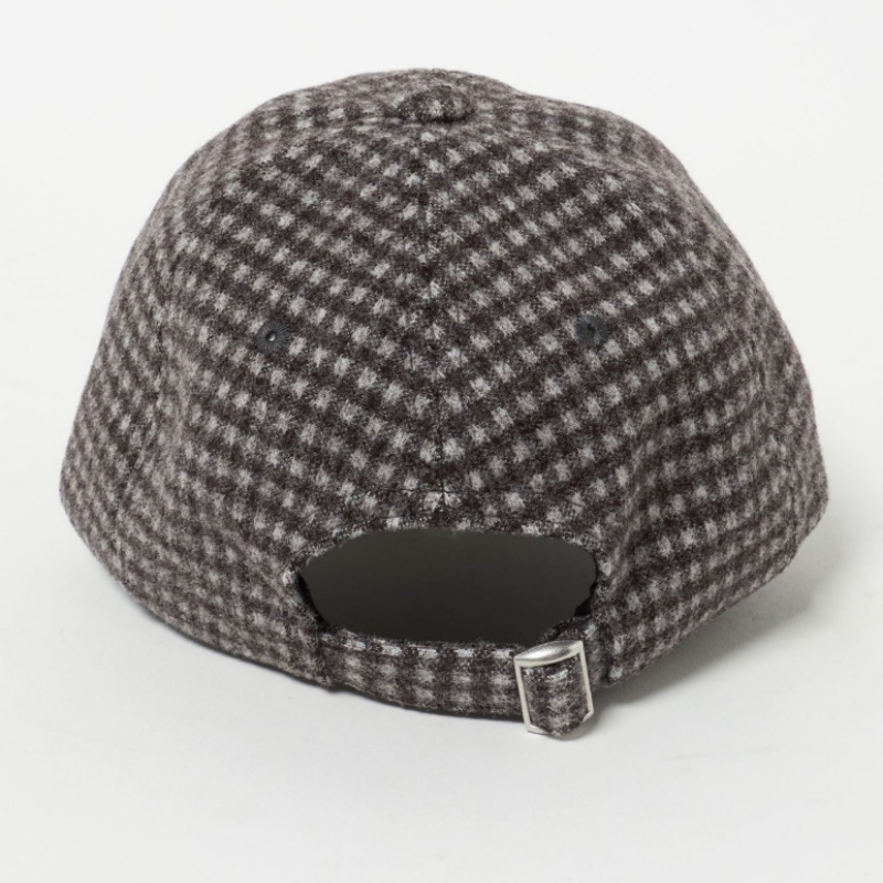 2025 New Arrival High-Quality Casual Simple Design Everyday Fit Comfortable Warm Plaid 6-Panel Wool Embroidered Baseball Cap