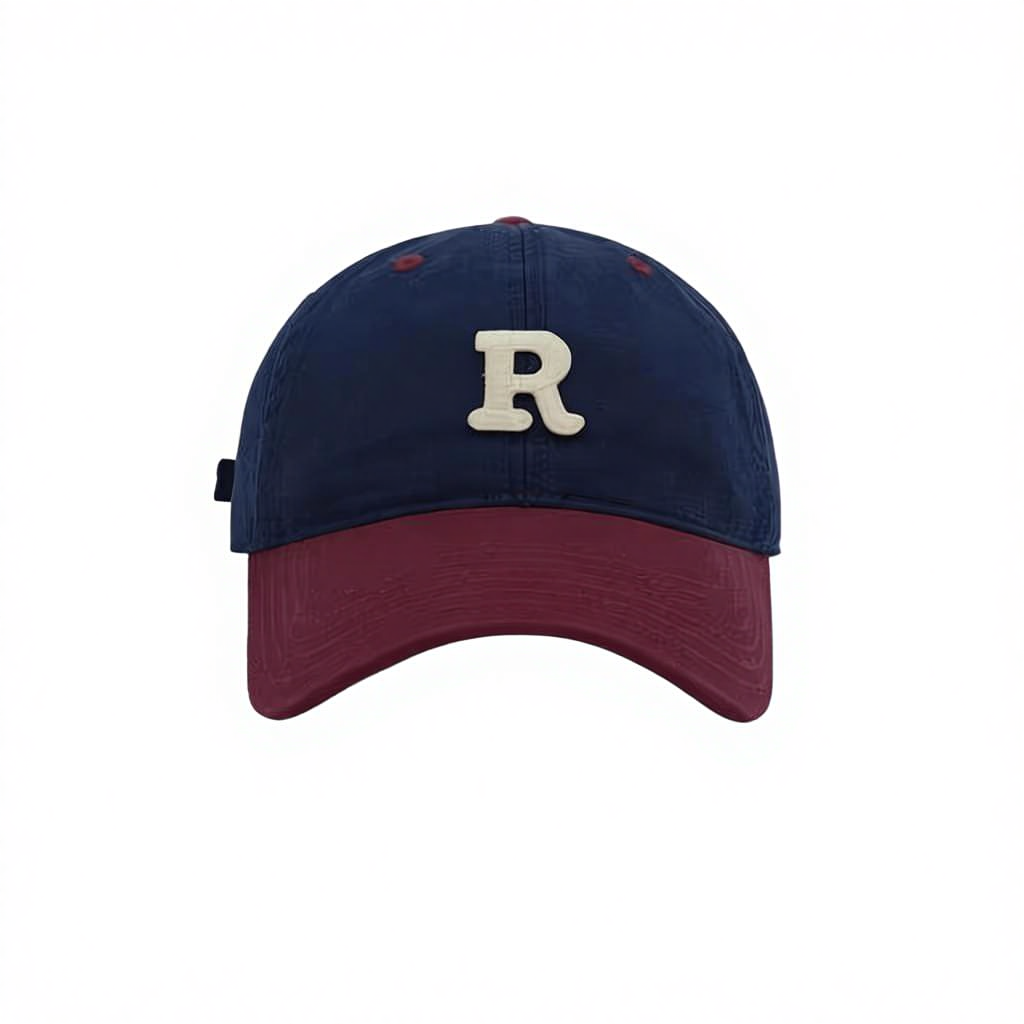 Custom Cotton Fashion 2025 Trendy Formal Casual Color-blocked R Letter Embellished Adjustable Unisex Baseball Cap Common