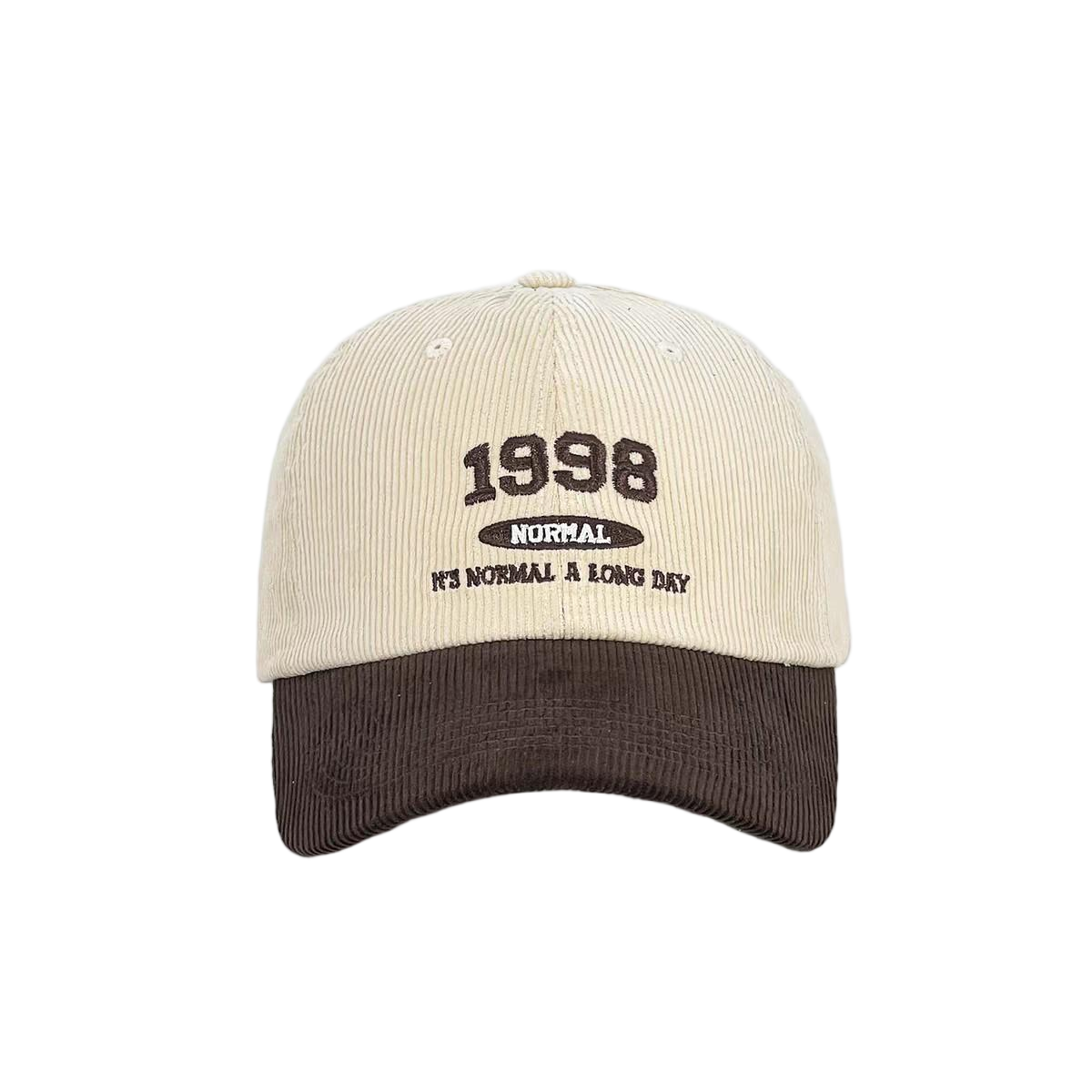 New Style Corduroy Color-Blocked Common Puff 1998 Retro Baseball Cap Unique Letter Decor Unisex for Daily Leisure Street Outfits