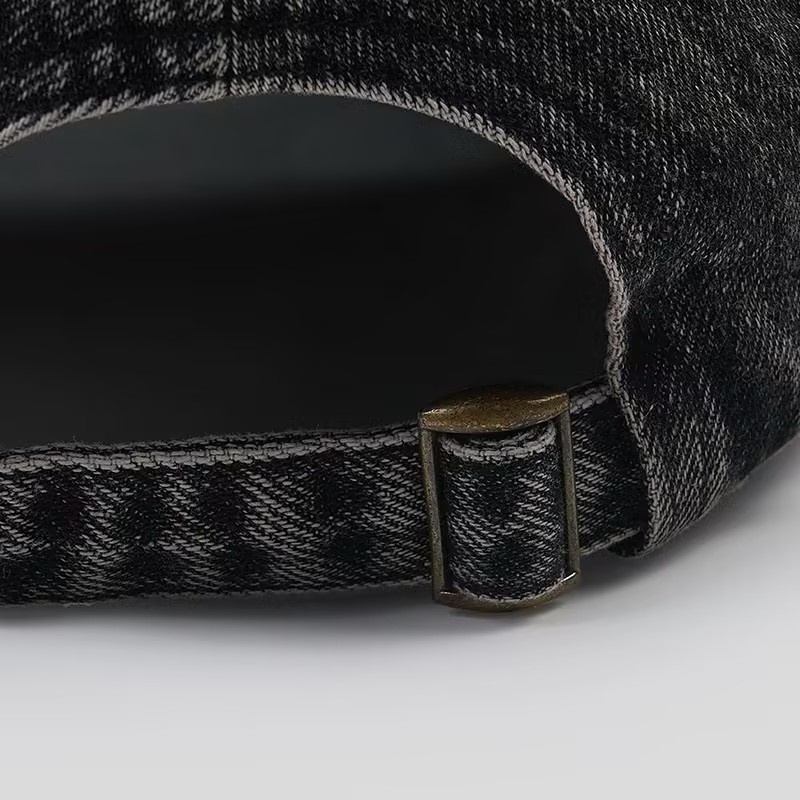 2025 New Four Seasons Ready Washable Logo-Printed Twill Common Vintage Fashion 6-Panel Adjustable Studded Hat