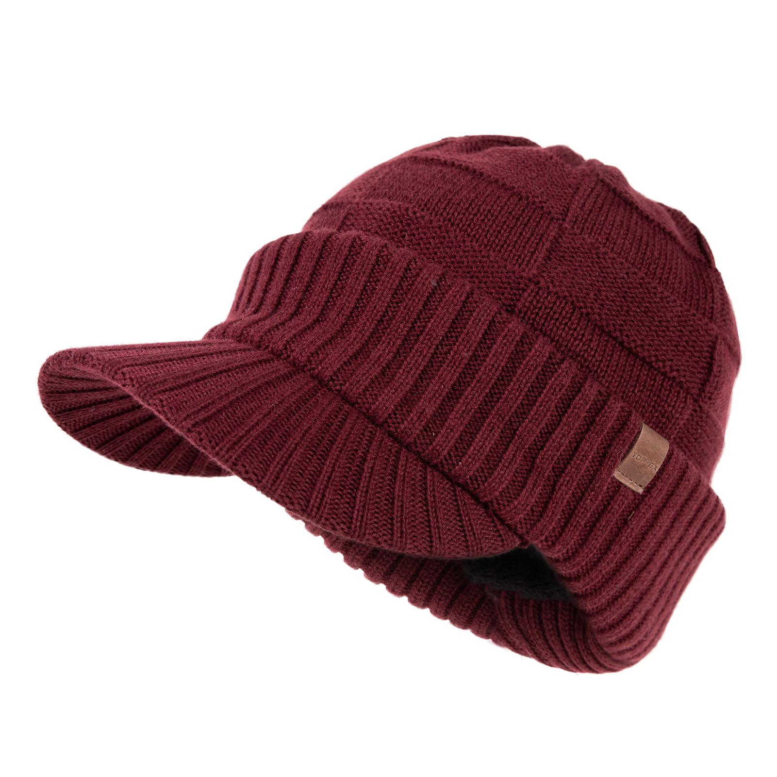 New Model Custom Acrylic Beanie with Brim Visor Cap Warm Winter & Autumn Hat for Men Women