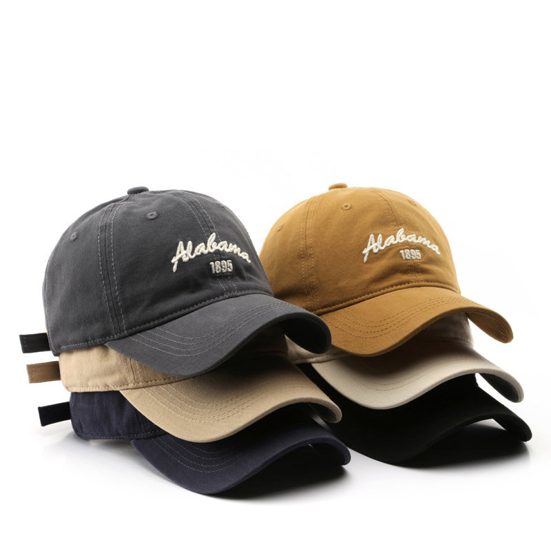 2026 New Vintage Washed Cotton Baseball Cap with Letter Embroidery - Outdoor Travel Sun Protection Hat