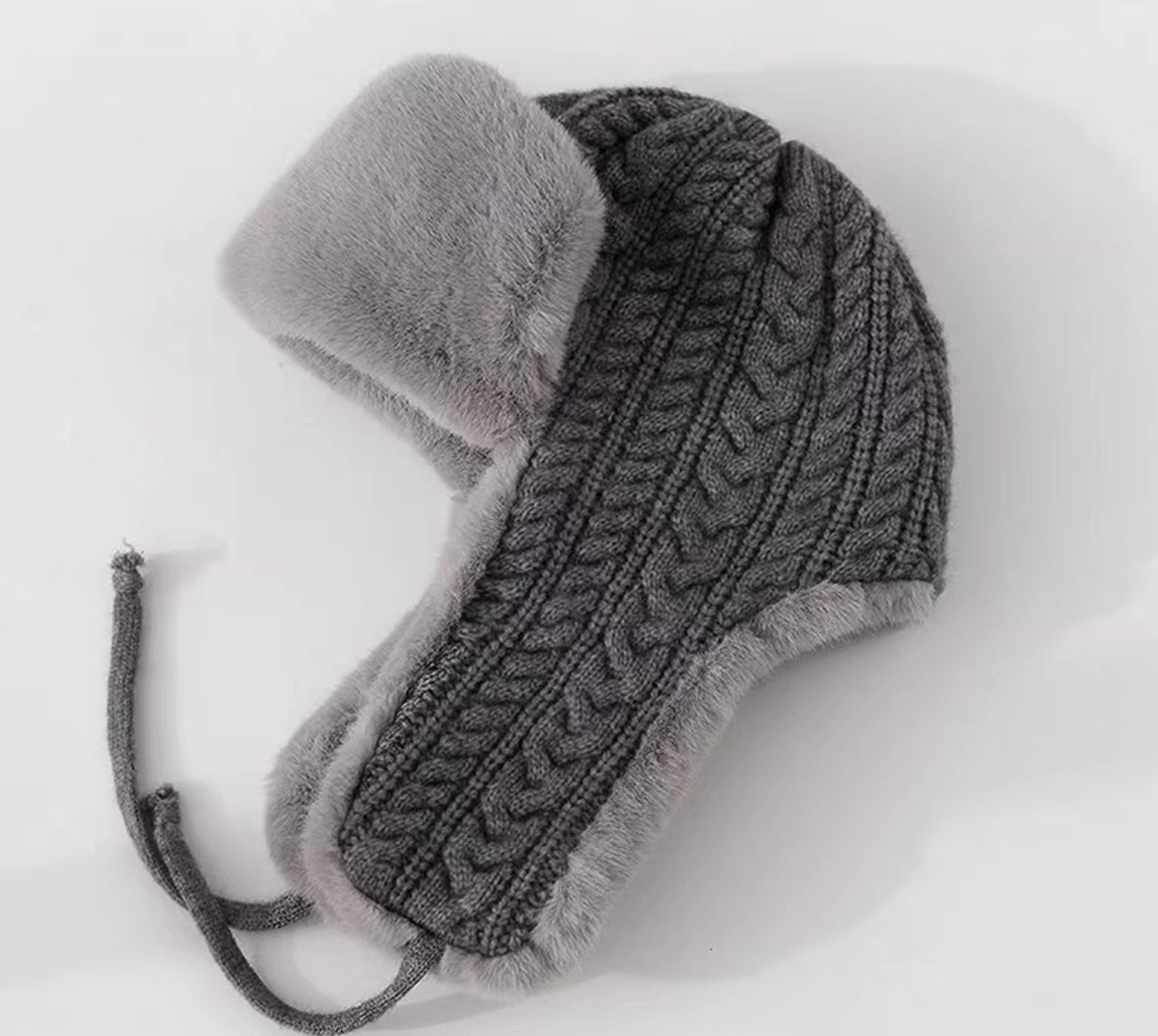 Wool Winter Ear-Protection Ski Winter Hat-Warm Padded Thick Machine Embroidery Cap for Outdoor & Daily Use