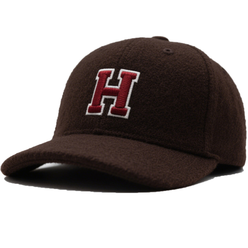 Custom Embroidered Gray Snapback Adjustable Wool Blend Baseball Cap