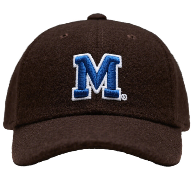 Custom Embroidered Gray Snapback Adjustable Wool Blend Baseball Cap