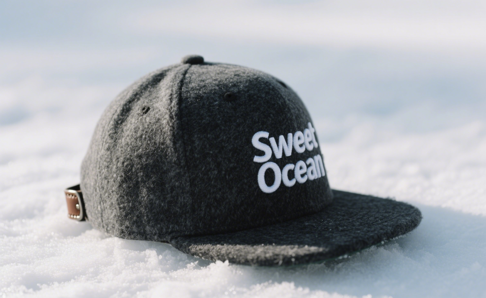 Custom Embroidered Gray Snapback Adjustable Wool Blend Baseball Cap