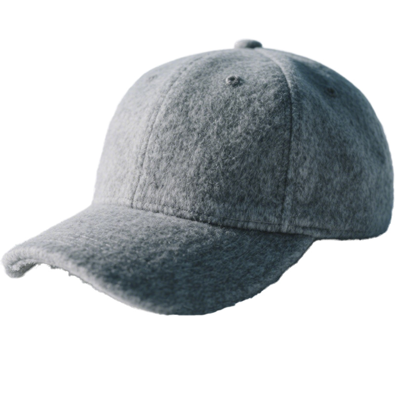 Custom Embroidered Gray Snapback Adjustable Wool Blend Baseball Cap