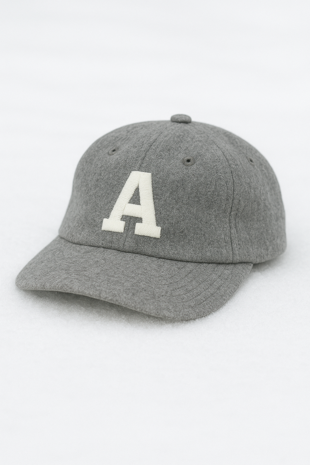 Custom Embroidered Gray Wool Snapback Baseball Cap with Adjustable Strap
