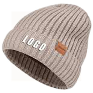 Custom Women's Embroidered Wool Warm Ribbed Winter Knitted Hats