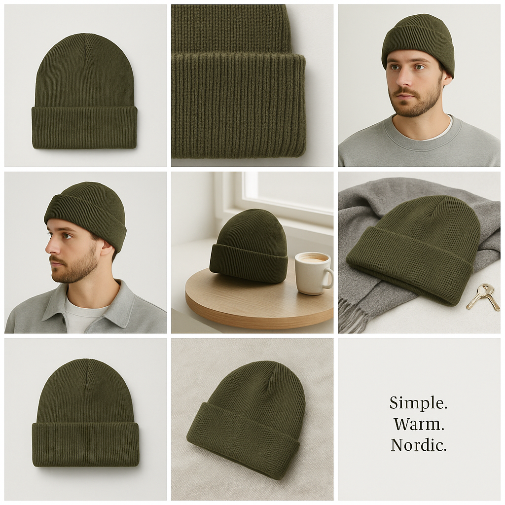 Custom Women's Embroidered Wool Warm Ribbed Winter Knitted Hats