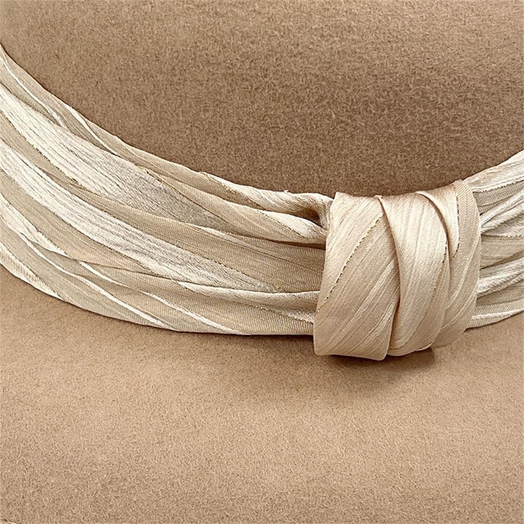 Autumn and Winter Curry Color Bowler Hat European and American Style Round Top with Large Brim Fisherman's Style