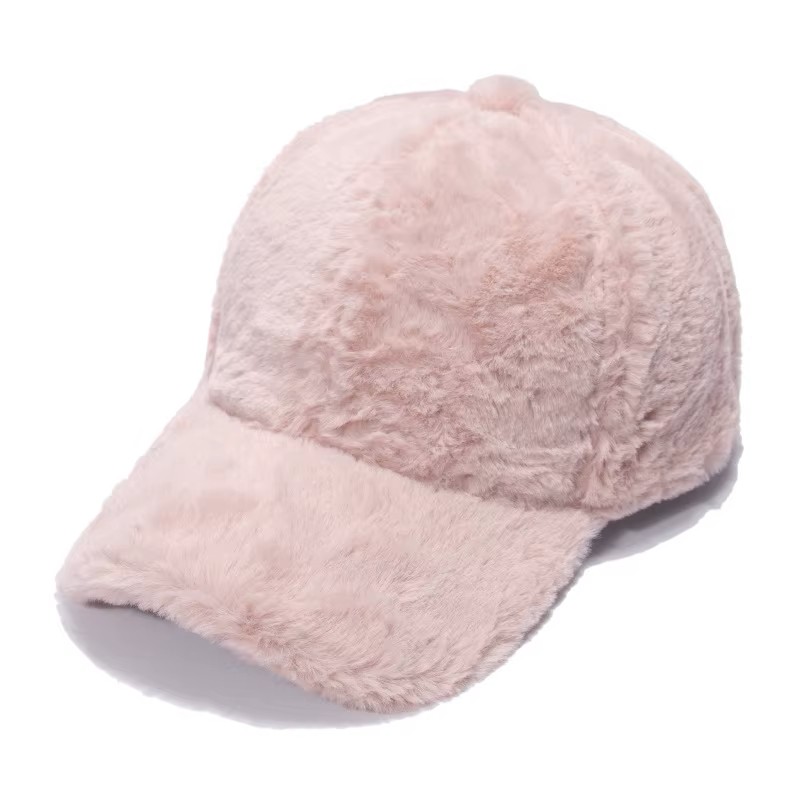 High Quality Eco-Friendly Winter Wool Baseball Cap Custom Designed Embroidery Fluffy Soft Fur Mens Womens Winter Hat