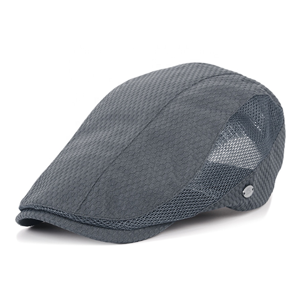 Customized Logo Classical Fashion Comfortable Soft Polyester Mesh Newsboy Hat Ivy Cap
