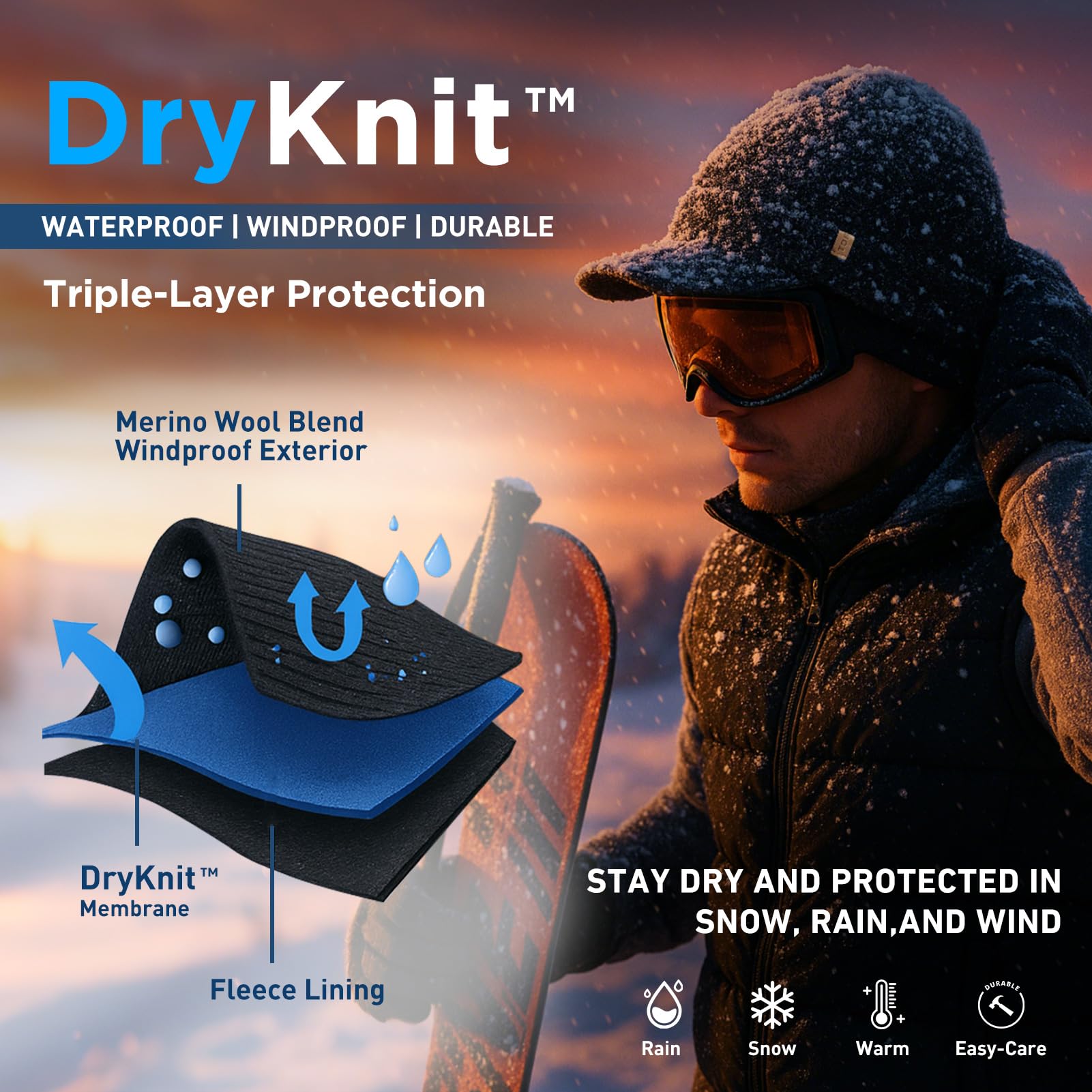 New Model Custom Acrylic Beanie with Brim Visor Cap Warm Winter & Autumn Hat for Men Women