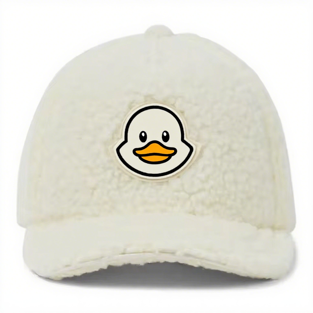 Custom Kids 5-Panel Baseball Cap Winter Warm with Polar Fleece Featuring a Distinctive Rubber Patch for Children