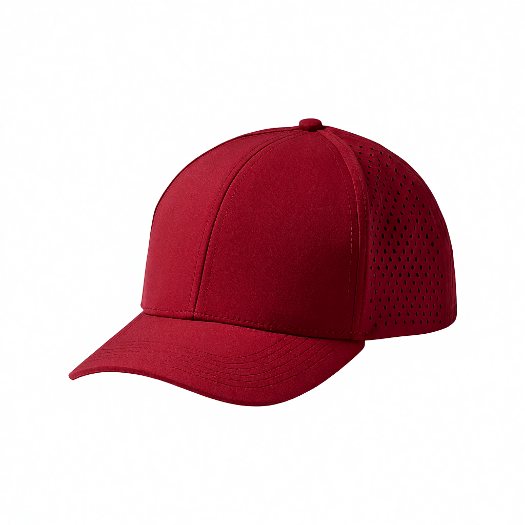 100% Polyester 6-Panel Baseball Cap - Waterproof & Laser-Cut Design