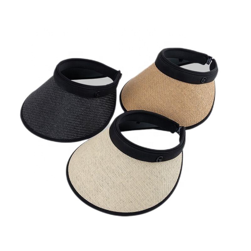 Fashion Summer Sun Shade Outdoor Sports Running Straw Hat PVC Sun Visor Cap
