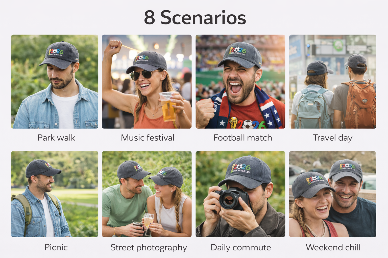 FIFA World Cup 2026 Embroidered Gray Adjustable Cotton Denim Baseball Cap