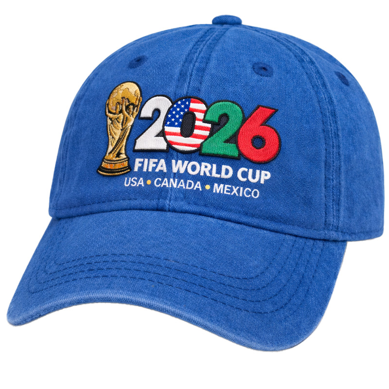 FIFA World Cup 2026 Embroidered Gray Adjustable Cotton Denim Baseball Cap