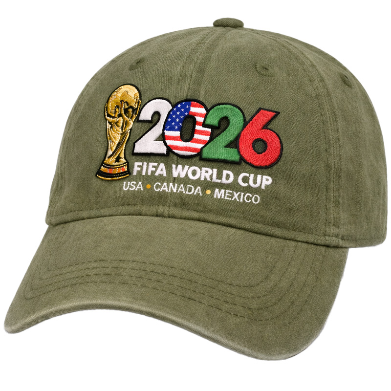 FIFA World Cup 2026 Embroidered Gray Adjustable Cotton Denim Baseball Cap