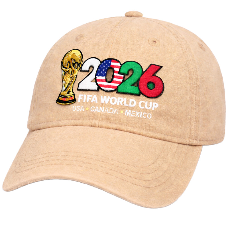 FIFA World Cup 2026 Embroidered Gray Adjustable Cotton Denim Baseball Cap