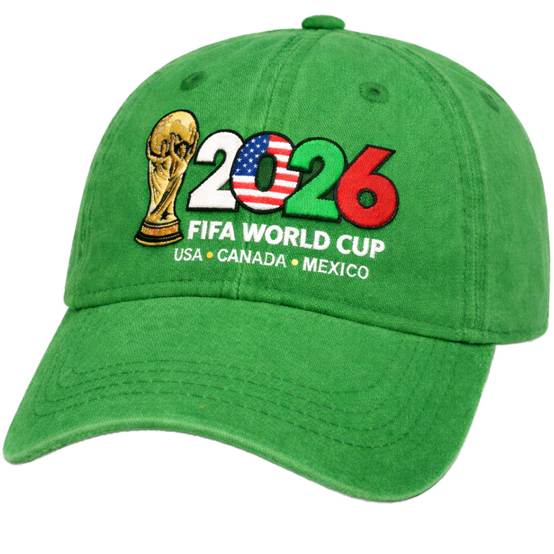 FIFA World Cup 2026 Embroidered Gray Adjustable Cotton Denim Baseball Cap