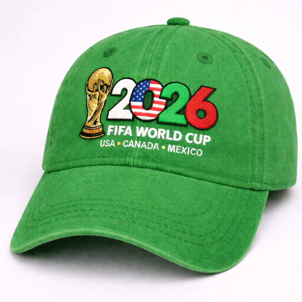 FIFA World Cup 2026 Embroidered Gray Adjustable Cotton Denim Baseball Cap