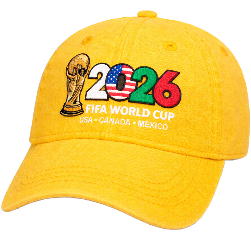 2026 FIFA World Cup Embroidered Gray Adjustable Cotton Denim Baseball Cap