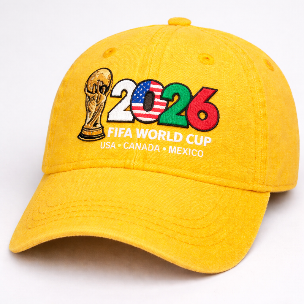 2026 FIFA World Cup Embroidered Gray Adjustable Cotton Denim Baseball Cap