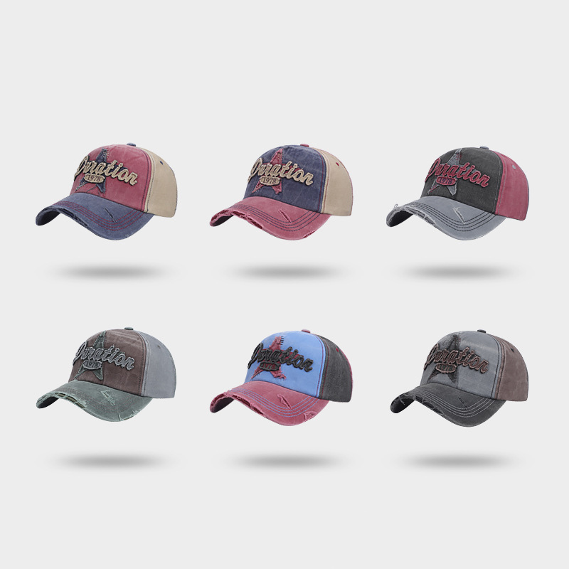 2026 New Design Embroidered Baseball Cap Trendy Retro Washed Sun Protection Hat for Both Men and Women