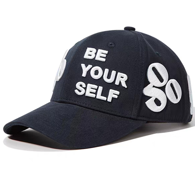 American Vintage Dobby Twill Street Style 3D Embroidery Letter Baseball Cap Large Brim Hard Top Trendy Hip Hop Hat