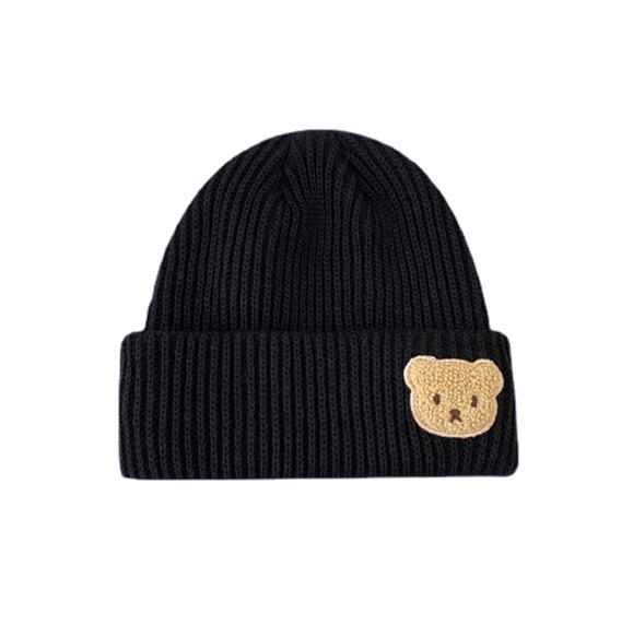 Custom Wool Knitted Beanie Hat with Multi-Color Winter Embroidery Cute Little Bear Logo Newly Designed Beanies