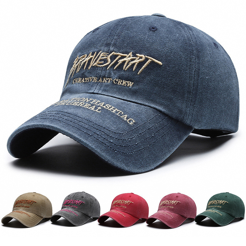 2026 New Design Embroidered Lettering Fashion Casual Men's and Women's Hat Fade Washed Vintage Baseball Cap