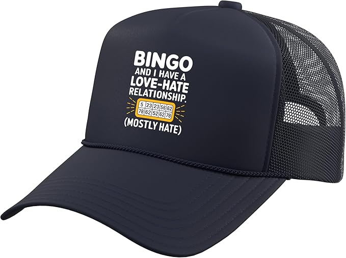 Funny Bingo 5-Panel Trucker Hat with Adjustable Mesh Back Screen Printed Summer Sporty Casual Outdoor Travel Hat
